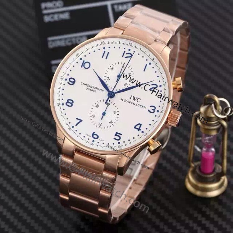Copy IWC SCHAFFHAUSEN Chronograph watch rose gold